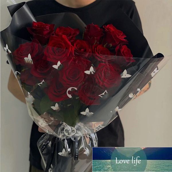 Carta da regalo per fiori Top Trifoglio di lusso Opp Carte antipolvere Cellophane impermeabile N Bouquet di rose Pacchetto floreale Materiale di fiori