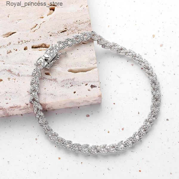 Braccialetti con ciondoli OEVAS% orecchini di grano con diamanti scintillanti in argento sterling 925 ad alto tenore di carbonio adatti per feste di matrimonio di fidanzamento da donna gioielli squisiti Q240322