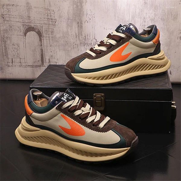 Sapatos casuais dos homens de couro masculino tênis mocassins luxo ao ar livre correndo esporte plataforma skate caminhada formadores plana