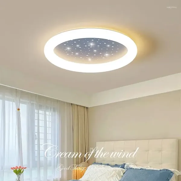 Plafoniere Moderne Led Soggiorno Lampada Rotonda in Metallo Dimmerabile Intelligente Camera da Letto Montata Apparecchi Luminari Domestici