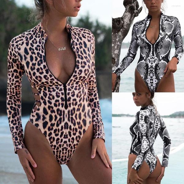 Damen Bademode 2024 Sommer Bikini Beachwear Snake Print Set Badeanzug gefüllt BH hohe Taille Biquini