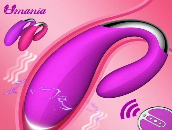 Vibratore senza fili del punto G del silicone per la femmina 16 metri telecomando doppio vibratore del clitoride massaggiatore adulto giocattolo del sesso per le donne J1906264522320