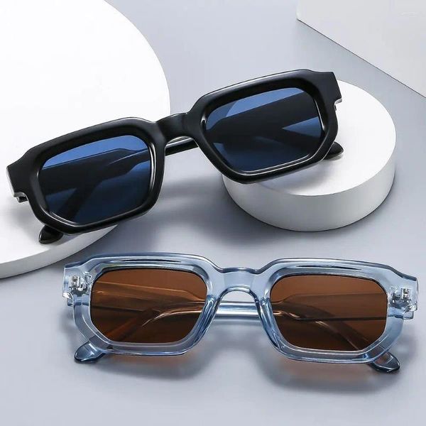 Güneş Gözlüğü 2024 Kare Yüksek Kaliteli Lüks Retro Küçük Çerçeve Moda Gözlükleri Kadın Erkekler UV400 Gafas de Sol Metal Menteşe