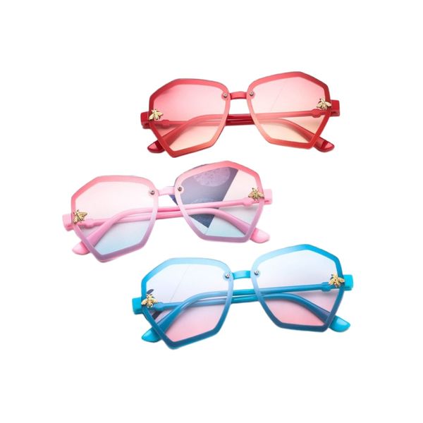 Очки для мальчиков, солнцезащитные очки, детские металлические пчелы, аппликация, оттенок INS для девочек, защита от ультрафиолета 400, детские пляжные солнцезащитные очки, солнцезащитные очки для детей, рождественский подарок A0863