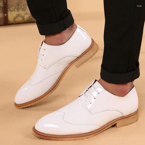 Scarpe casual Discoteca di lusso in pelle di serpente Abito in vernice da uomo Moda Mocassini da uomo in stile britannico Mocassini brogue