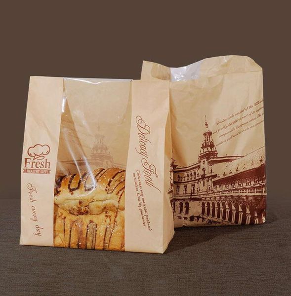 Пакеты для хлеба из крафт-бумаги 31x21x9 см с окном, бумажные пакеты для выпечки «сделай сам», мешок для печенья, торта, сумка для тостов, упаковка для хлеба для пекарни, Лондонский Тауэр 1211172