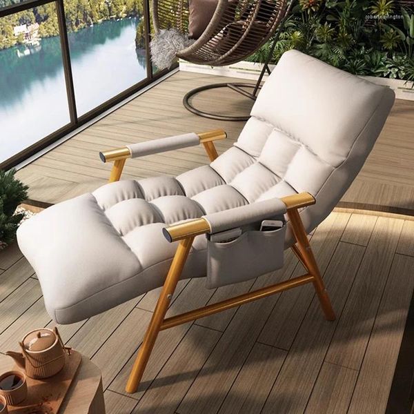 Mobili da campeggio Poltrona reclinabile portatile da esterno Lounge Design bianco Schienale per feste Sedie di lusso Soggiorno Chaise Chaise Pliante creativa per interni