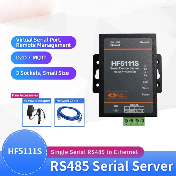 Akıllı Ev Kontrolü HF5111S Seri Sunucu Endüstriyel Port Rs485 - Ethernet 3 Soket Romote Yönetimi D2D/MQMODBUS