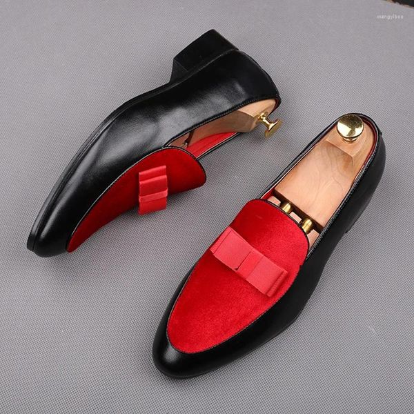 Freizeitschuhe Große Größe Herrenmode Weiches Leder Slip-on Lazy Shoe Party Bankett Kleid Schwarz Rot Atmungsaktive Sommerloafer Zapato Man