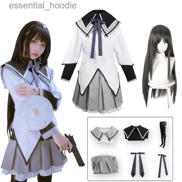 cosplay anime kostümleri akemi hora rol oyun becerileri anime sihirli kız pu magi rol oynamak için üniformalar peruk seti cadılar bayramı womenc24321