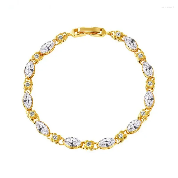 Charme pulseiras banhado a ouro 24k pulseira cem pedras preciosas senhoras casamento natal presente de aniversário