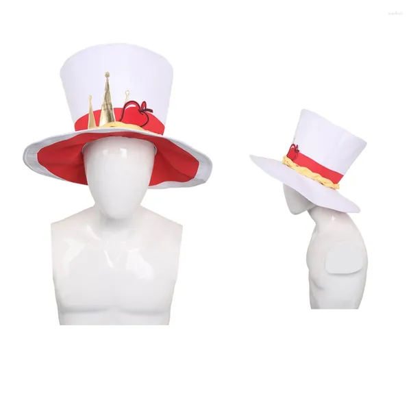 Forniture per feste uomini Lucifero cosplay ruolo di ruolo da cappello bianco Capo Costume Accessori Accessori per la fantasia maschile adulta Halloween Stup