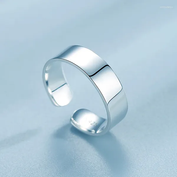 Fedi nuziali Anello rotondo geometrico di personalità coreana per donna Indice di apertura di moda color argento