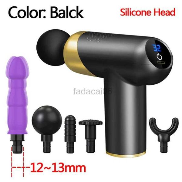 Pistola de massagem atualizada para mulheres Pistola de massagem Didlo acessório vibrador tecido profundo percussão massageador muscular pistola facial alívio da dor massageador corporal 240321