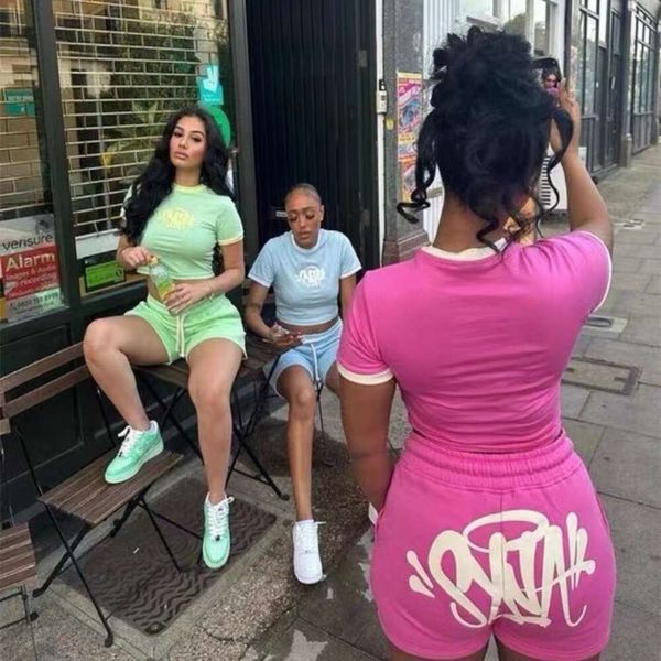 Mulheres duas peças conjunto curto esportes fatos de treino senhoras roupas americano high street doce menina carta impressão conjunto sexy exposto umbigo camiseta shorts xs -xl