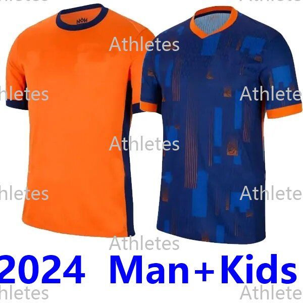 2024 Memphis Hollanda Futbol Kulübü Hollanda Jersey 24 Klaassen Bergvijn Futbol Forması Kör Erkekler Evi ve Away Çocuk Fan Oyuncu Versiyonu