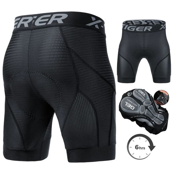 X-TIGER Herren-Fahrradunterwäsche, 5D-gepolsterte Gel-MTB-Fahrrad-Shorts, Hose mit atmungsaktivem Adsorptionsdesign 240313