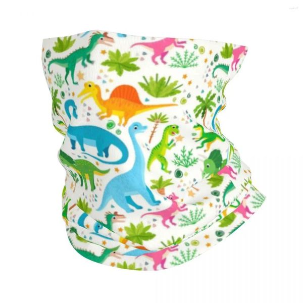 Bandanas dos desenhos animados animal dinossauro padrão inverno bandana pescoço mais quente das mulheres dos homens de esqui correndo tubo cachecol rosto bandana gaiter