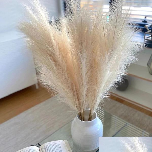 Flores decorativas grinaldas 10/20 pçs artificial pampas grama buquê de flores para decoração de casa diy festa quarto falso planta vaso decoração otldr