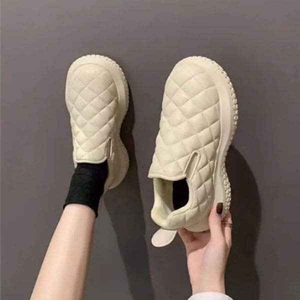 Stivali stivali invernali da donna con stivali da neve pigri con peli artificiali rivestiti artificiali scarpe di cotone casual senza fiato