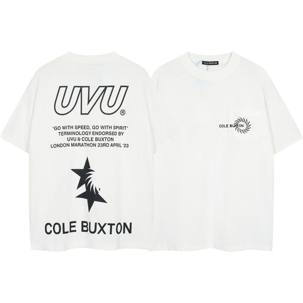 Mode Herren-T-Shirts Cole Buxton Sommer Frühling losen grün grau weiß schwarzen T-Shirt Frauen hochwertige klassische Slogan-Print-Top-T-Shirt mit Tag CB 35