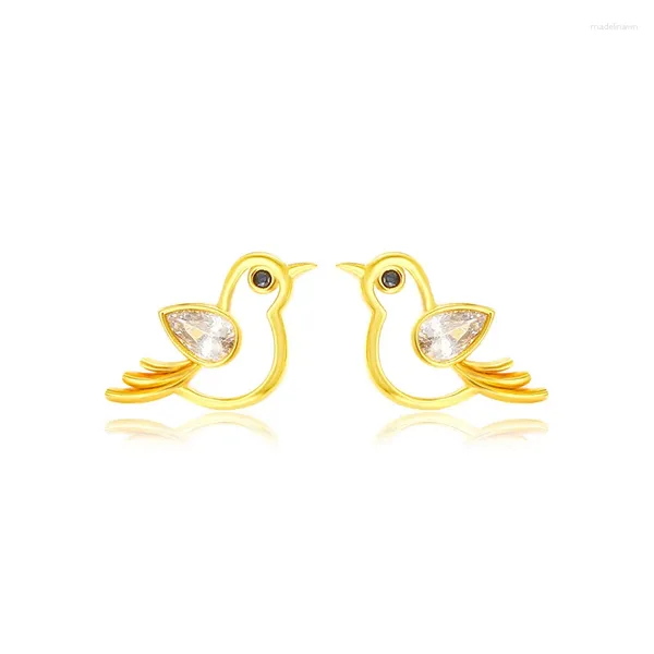Brincos de parafuso prisioneiro 24k banhado a ouro brinco de pombo clássico dourado orelha studs para mulheres decorações de jóias requintadas 2024