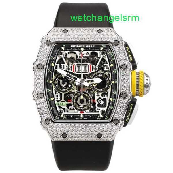 RM Watch Timeless Watch Timepiece Rm11-03 Original Diamondset Winding Chronograph 18 Karat Weißgold Diamanten