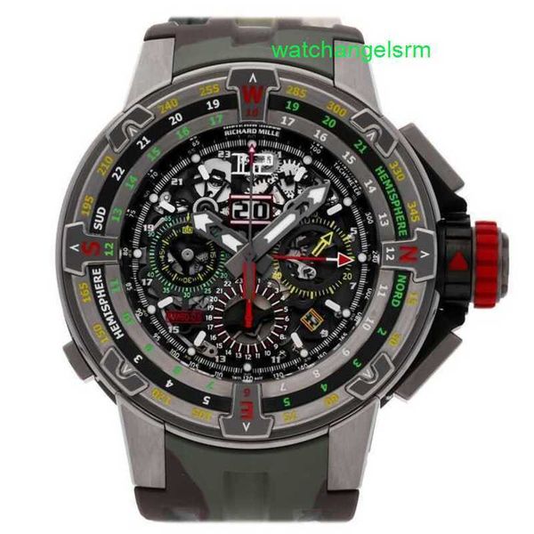 Automatische Kristallarmbanduhr RM Armbanduhr RM60-01 Automatische Flyback-Uhr mit 50-mm-Titanarmbanduhr RM60-01
