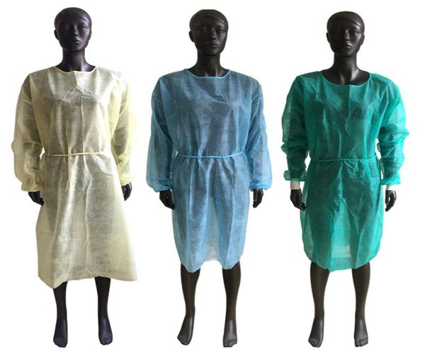Vestuário de proteção não tecido Vestidos de isolamento descartáveis Ternos de roupas anti-poeira Roupas de proteção ao ar livre Capas de chuva descartáveis 7868404