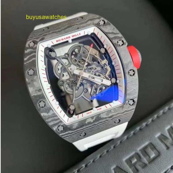 RM Watch Moissanite Watch Montre RM055 Япония Ограниченная серия из углеродного волокна Мужская мода для отдыха Бизнес Спортивная техника Хронограф