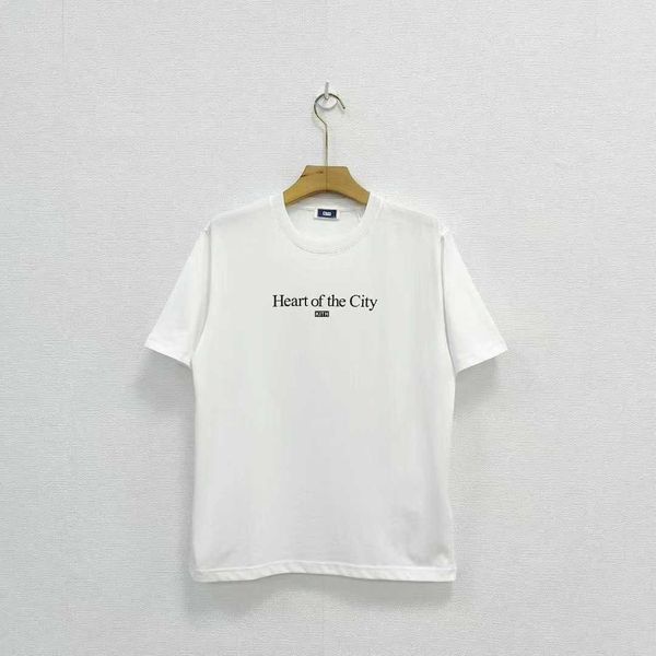 Coleção Designer Kitt Heart of the City Camiseta branca de manga curta clássica versátil alta