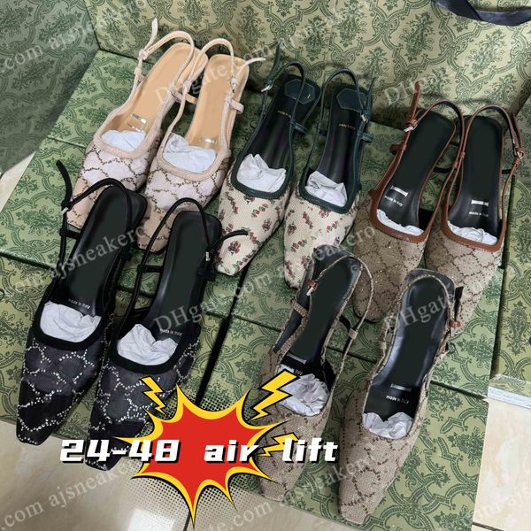 sandali slingback da ragazza firmati Pump Aria Slingback Le scarpe slingback sono presentate in rete nera con cristalli scarpe eleganti con motivo scintillante