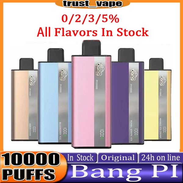 Originali BANG PI10000 Penna vaporizzatore usa e getta 10k puff vaporizzatori 0% 2% 3% 5% Livello Cartucce pré-reempite da 15 ml pod 500 mah Bateria ricaricabile
