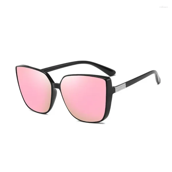 Occhiali da sole Fashion Cat Eye Women Designer Retro Brand Sun Glasses Female Female Grande Specchio nero Specchio Femminino