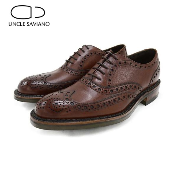 Botlar amca oxford brogue tasarımcı elbise en iyi erkekler ayakkabı düğün iş tarzı adam ayakkabı deri el yapımı ayakkabılar erkekler için