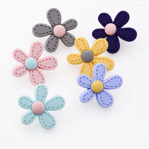 Серьги-гвоздики в корейском стиле ярких цветов с цветком для женщин и девочек Brinco, модные женские украшения, летние аксессуары