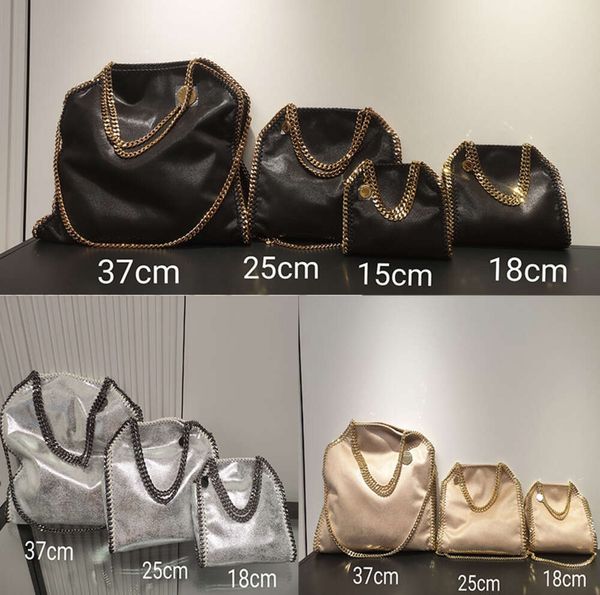 Stella McCartney Falabella Büyük Tote Çanta Kadın Siyah Lüks Tasarımcı Alışveriş Zinciri Çantalar Cüzdan Eşekçi Deri Çantalar Omuz Kalitesi Çevre Crossbody G6