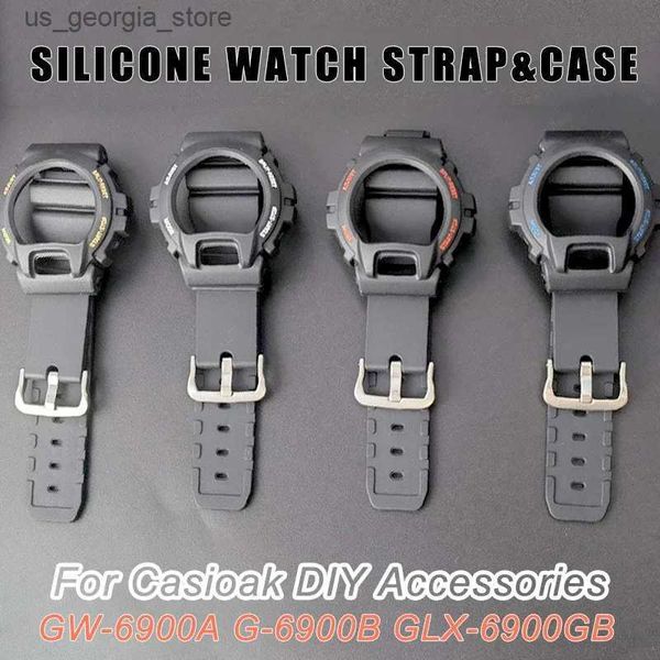 Cinturini per orologi Cinturino in resina per Casioak GW-6900A G-6900B GLX-6900GB Cinturino in silicone trasparente per accessori DW6900 Y240321