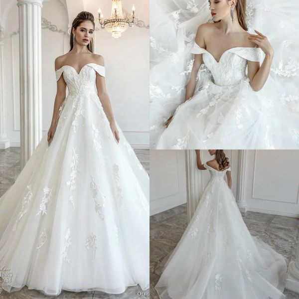 oleg baburow abiti da sposa con spalle scoperte applicazioni in pizzo fata plus size abiti da sposa abito da sposa bohémien da spiaggia robe de