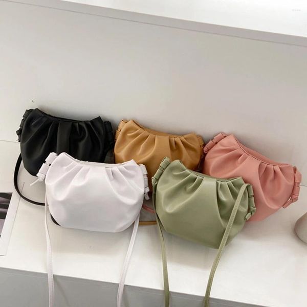 TOTES Koreli Crossbody Bag Kadın Düz Renk Kırları Bayanlar Messenger Çantalar Omuz Çanta PU fermuar Hobos Lady Fashion Bolsas De Mujer