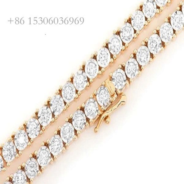 2023 venda quente jóias com diamante preço de atacado 10k 14k ouro milagre configuração laboratório cultivado diamantes tênis colar