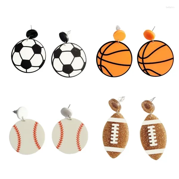 Baumelnde Ohrringe, Fußball, Fußball, Basketball, Baseball, Tropfen, Schmuck, Geschenk für Damen und Herren