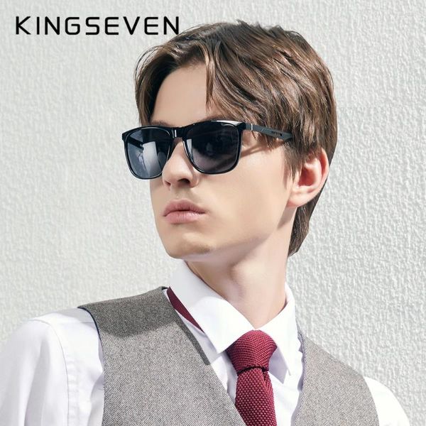 Óculos de sol KINGSEVEN BOUTIQUE Alumínio Masculino TR90 Quadro Polarizado Mulheres Quadradas UV400