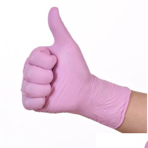 Одноразовые перчатки Dingqing Розовый резиновый латекс Стоматологическая красота Кейтеринг Маслостойкие экспериментальные кислоты и щелочи Устойчивые к доставке Hom Dhgzb