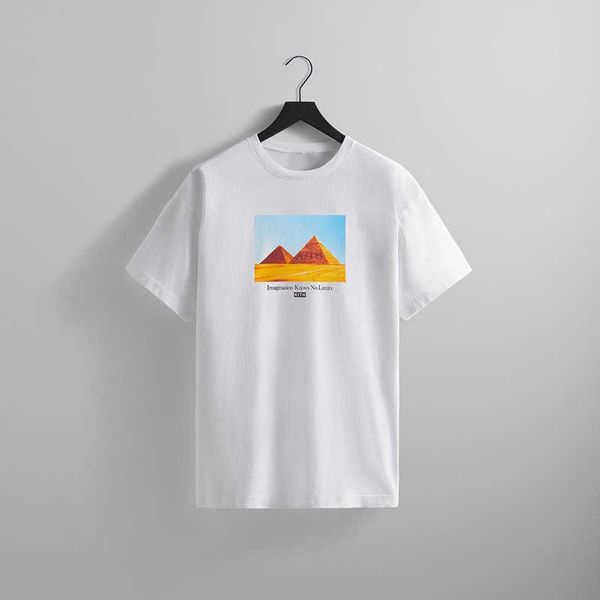 Tasarımcı Kitt Imaging Tee Mısır Piramit Baskı Yaz Yuvarlak Boyun T-Shirt
