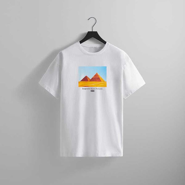 Designer Kitt Imaging Tee Sommer-T-Shirt mit ägyptischer Pyramide und Rundhalsausschnitt