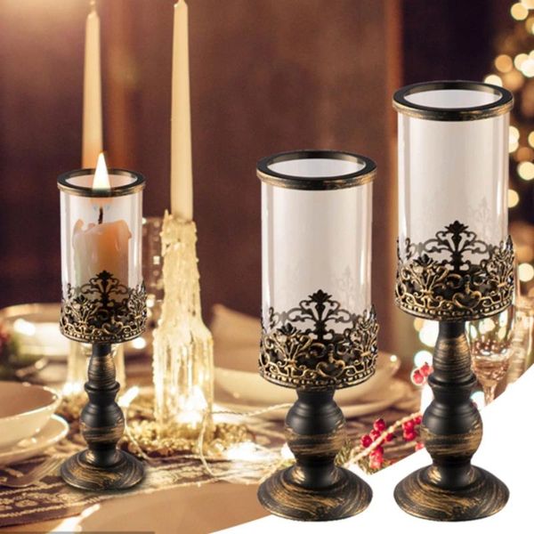 Mum Tutucular Nordic Candlestick Kupası Avrupa ve Amerikan Basit Süs Retro Ferforje Tutucu Metal Yaratıcı Oda Dekoru