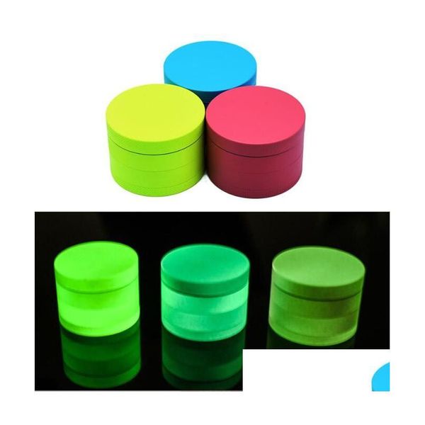 Herb Grinder Colorf Lega di zinco Vernice luminosa Accessori per strumenti per fumatori Frantoio per spezie per tabacco Miller 40 50 55 6M Abrader Drop Delivery Otxoe