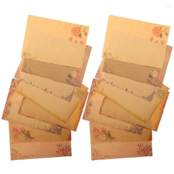 Envoltório de presente 40 folhas papel kraft criativo carta escrita suprimentos flores papelaria borda design mensagem