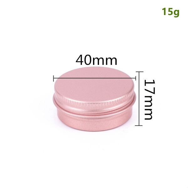 Barattoli di alluminio vuoti in metallo da 15 ml con tappo a vite, candele rotonde, barattoli di crema per il viso, spezie, coperchio sigillante, contenitori per campioni in oro rosa